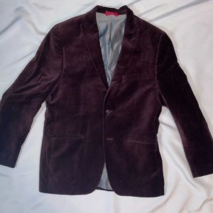 Mens Alfani Maroon Velvet Sport Coat Blazer - Size M Slim Fit